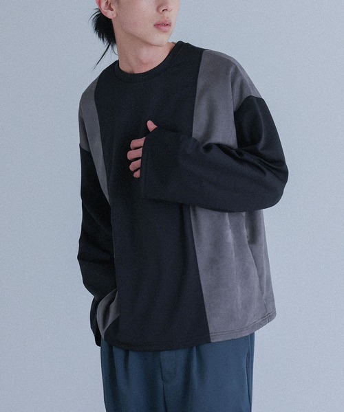 MDR(エムディアール)の「ポンチスウェード切替ロンT(Tシャツ/カットソー・メンズ・オフホワイト/ブラック・M/L)」の7枚目の写真