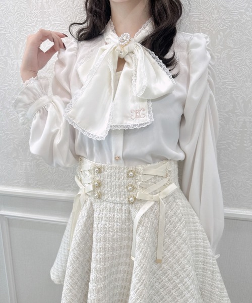 セール】ボウタイ刺繍入りブラウス（シャツ/ブラウス）｜couture BY