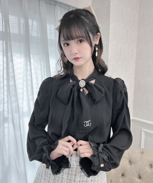 couture BY ROJITA(クチュールバイロジータ)の「ボウタイ刺繍入りブラウス(シャツ/ブラウス・レディース・ホワイト/ブラック・FREE)」の14枚目の写真