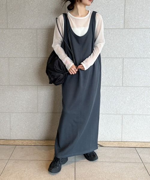 select MOCA by son（セレクトモカバイソン）の「【サイズ展開あり】アメスリレイヤードワンピースセット（ワンピース・レディース・グレイッシュベージュ/ダークグレー/ブラック・SMALL/MEDIUM/LARGE）」の10枚目の写真