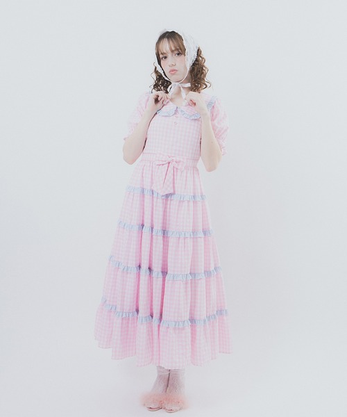 Lolime by mellfy memory(ロリミー バイ メルフィーメモリー)の「Bubble Gum ギンガムチェックワンピース(ワンピース・レディース・ブルー/ピンク・M/LL)」の21枚目の写真