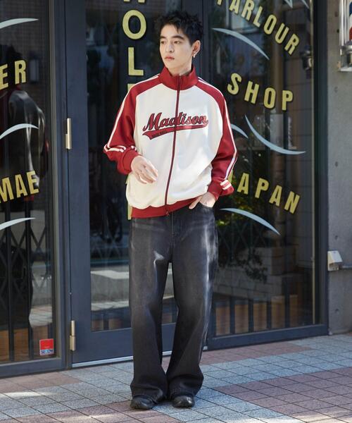 WEGO(ウィゴー)の「WEGO/ラグランライントラックジャケット(ジャージ・メンズ・ワイン/ブラウン/ネイビー・LARGE/MEDIUM)」の8枚目の写真