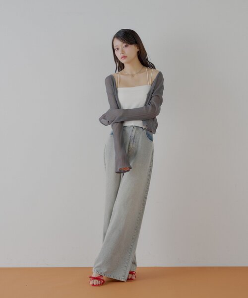 2サイズ展開】バッククロスパット付き短丈キャミ（キャミソール