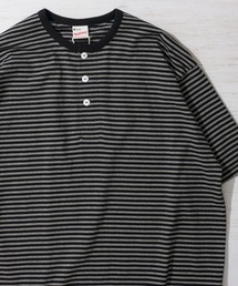 Healthknit(wXjbg)́yHealthknitzClassic Border Jersey Wide Henleyneck S/S / NVbN{[_[ w[lbNTVc(TVc/Jbg\[)