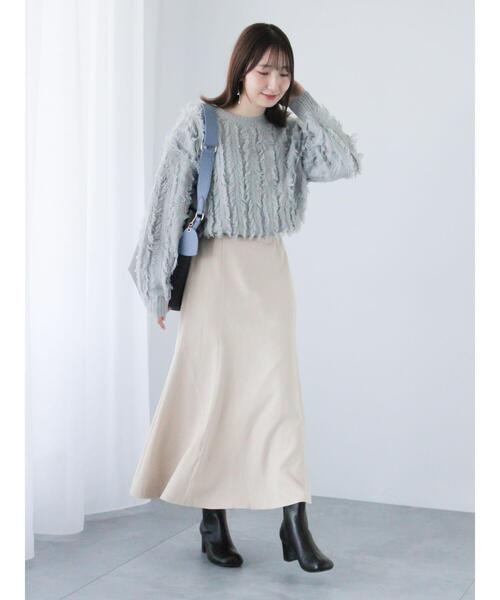 Te chichi TERRASSE(テチチテラス)の「フリンジニット(ニット/セーター・レディース・グレー/ブルー/オフホワイト・F)」の9枚目の写真