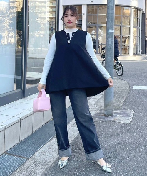 Narcissus(ナルシス)の「シンプルデニムパンツ ストレート(デニムパンツ・レディース・ブルー/ブラック・FREE)」の20枚目の写真