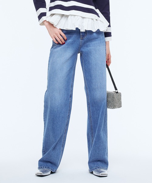 Narcissus(ナルシス)の「シンプルデニムパンツ ストレート(デニムパンツ・レディース・ブルー/ブラック・FREE)」の21枚目の写真