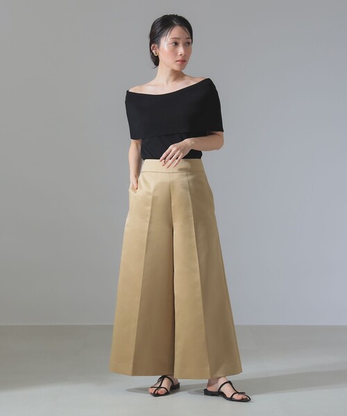 Demi-Luxe BEAMS（デミルクス ビームス）の「オフショルダー ノースリーブ プルオーバーニット［手洗い可］（ニット/セーター・レディース・ブラック/ベージュ・ONE SIZE）」の5枚目の写真