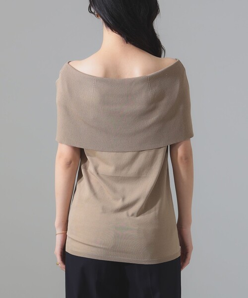 Demi-Luxe BEAMS（デミルクス ビームス）の「オフショルダー ノースリーブ プルオーバーニット［手洗い可］（ニット/セーター・レディース・ブラック/ベージュ・ONE SIZE）」の13枚目の写真