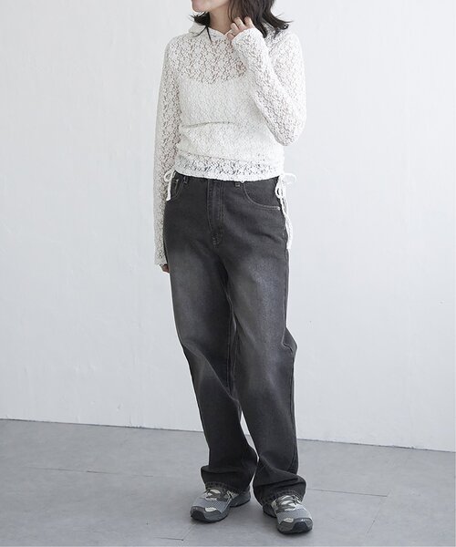 VENCEEXCHANGE(ヴァンスエクスチェンジ)の「レースフーディー(Tシャツ/カットソー・レディース・オフホワイト/ブラック・FREE)」の12枚目の写真