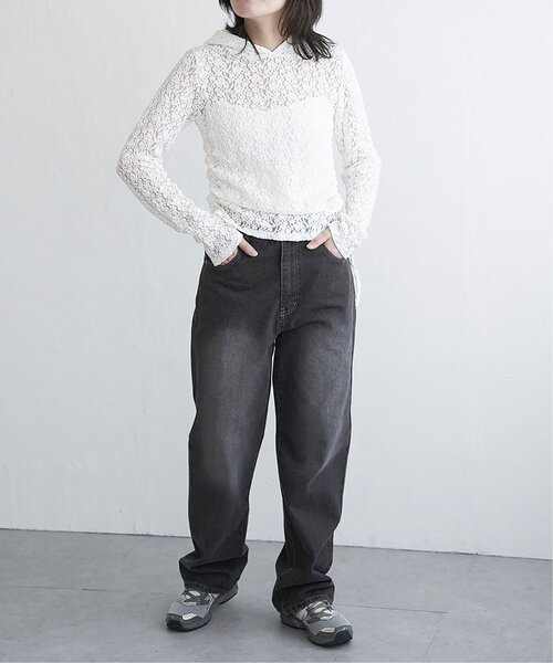 VENCEEXCHANGE(ヴァンスエクスチェンジ)の「レースフーディー(Tシャツ/カットソー・レディース・オフホワイト/ブラック・FREE)」の13枚目の写真