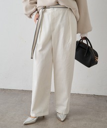 PUAL CE CIN | ベルト付きリラックスデニムパンツ(デニムパンツ)