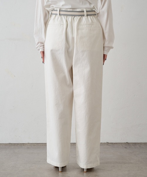PUAL CE CIN(ピュアルセシン)の「ベルト付きリラックスデニムパンツ(デニムパンツ・レディース・オフホワイト/インディゴブルー/ブルー・FREE)」の22枚目の写真
