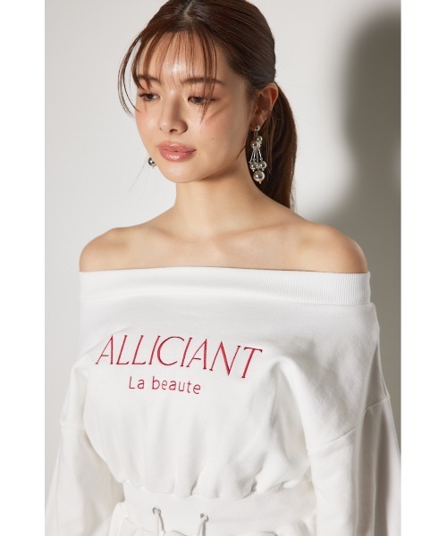 rienda(リエンダ)の「オフショルダースウェットミニフレアワンピース トレーナー 春服(ワンピース・レディース・ブラック/ホワイト/ライトイエロー・FREE)」の10枚目の写真