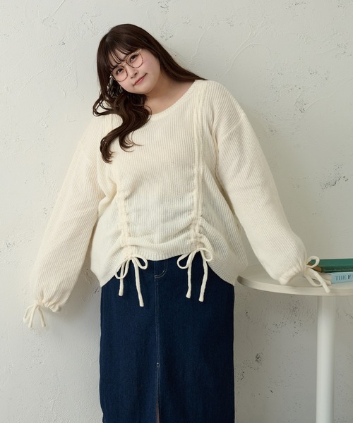 Caitlyn】オーバーサイズニットセーターパールスパンコールチェーン
