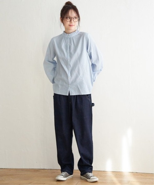 LBC(エルビーシー)の「オーガニックコットン襟フリル2WAYブラウス(シャツ/ブラウス・レディース・イエロー/ライトブルー/グレー/ホワイト・L/M)」の18枚目の写真