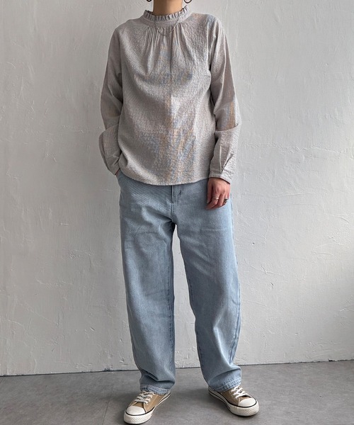 LBC(エルビーシー)の「オーガニックコットン襟フリル2WAYブラウス(シャツ/ブラウス・レディース・イエロー/ライトブルー/グレー/ホワイト・L/M)」の16枚目の写真