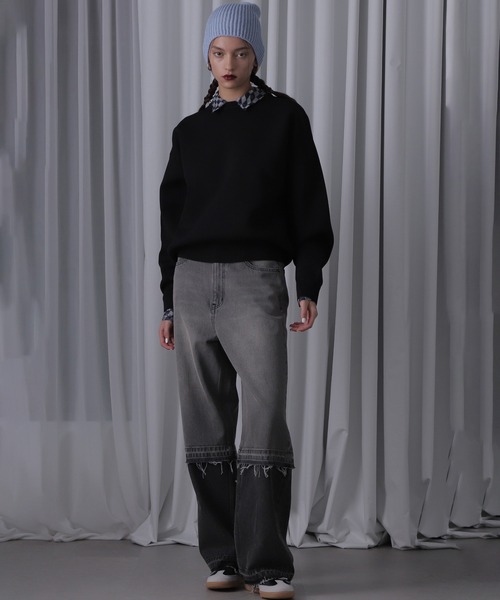 ROSE BUD（ローズバッド）の「パネルデニムパンツ（デニムパンツ・レディース・ブラック/ブルー・S/M）」の3枚目の写真