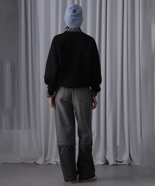 ROSE BUD（ローズバッド）の「パネルデニムパンツ（デニムパンツ・レディース・ブラック/ブルー・S/M）」の5枚目の写真