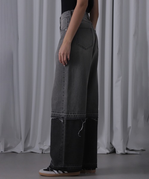 ROSE BUD（ローズバッド）の「パネルデニムパンツ（デニムパンツ・レディース・ブラック/ブルー・S/M）」の7枚目の写真