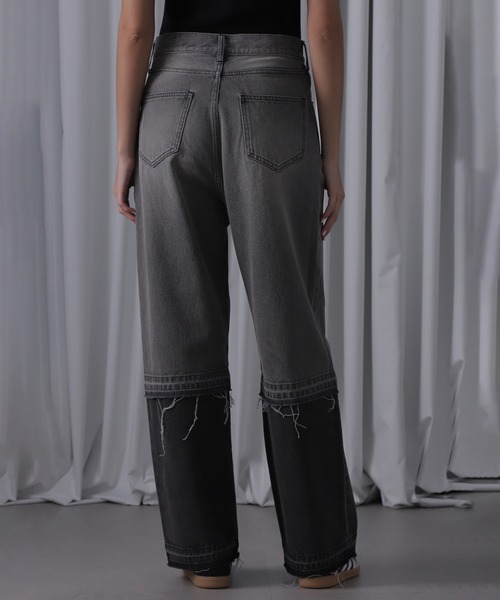 ROSE BUD（ローズバッド）の「パネルデニムパンツ（デニムパンツ・レディース・ブラック/ブルー・S/M）」の8枚目の写真