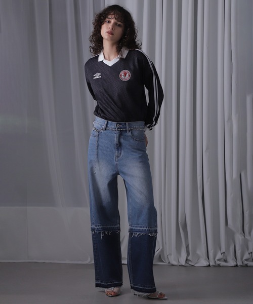 ROSE BUD（ローズバッド）の「パネルデニムパンツ（デニムパンツ・レディース・ブラック/ブルー・S/M）」の17枚目の写真