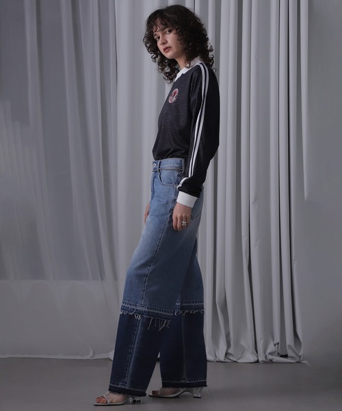 ROSE BUD（ローズバッド）の「パネルデニムパンツ（デニムパンツ・レディース・ブラック/ブルー・S/M）」の18枚目の写真