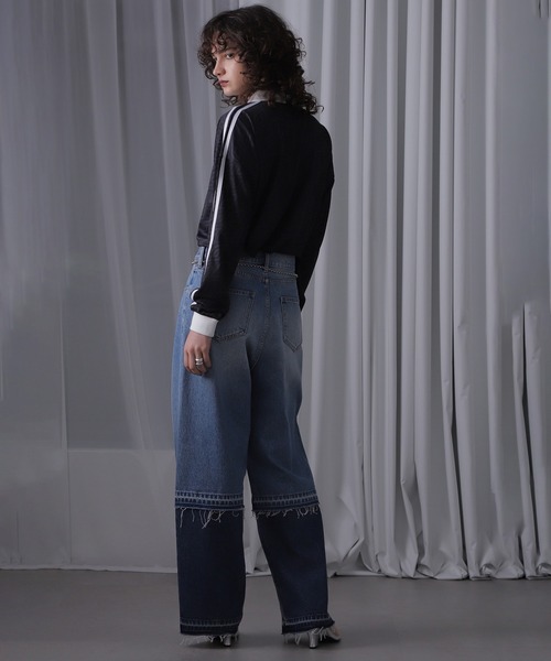 ROSE BUD（ローズバッド）の「パネルデニムパンツ（デニムパンツ・レディース・ブラック/ブルー・S/M）」の19枚目の写真