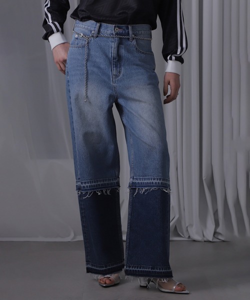 ROSE BUD（ローズバッド）の「パネルデニムパンツ（デニムパンツ・レディース・ブラック/ブルー・S/M）」の20枚目の写真