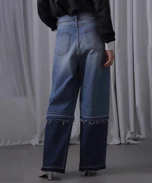 ROSE BUD（ローズバッド）の「パネルデニムパンツ（デニムパンツ・レディース・ブラック/ブルー・S/M）」の22枚目の写真