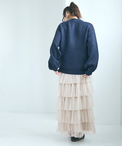 coca(coca)(コカ)の「チュールティアードスカート(スカート・レディース・ブラック/アイボリー/ライトベージュ・L/M)」の13枚目の写真