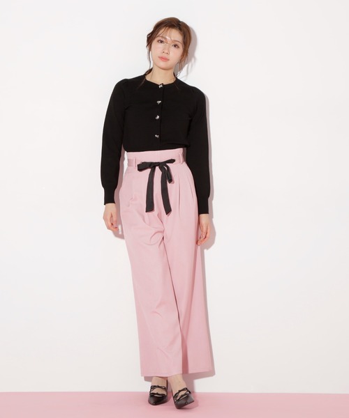 JILL by JILL STUART（ジルバイジルスチュアート）の「◇リボンベルト付きワイドパンツ（その他パンツ・レディース・チャコールグレー/ピンク/インディゴブルー・MEDIUM/SMALL）」の13枚目の写真