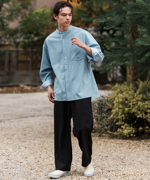 CAMBIO(カンビオ)の「mp13306-Peach Skin Wide Straight Pants ワイドストレートパンツ(その他パンツ・メンズ・ブラック/ベージュ/グレー・S/M/L)」の8枚目の写真