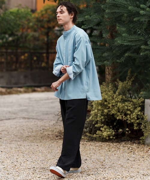 CAMBIO(カンビオ)の「mp13306-Peach Skin Wide Straight Pants ワイドストレートパンツ(その他パンツ・メンズ・ブラック/ベージュ/グレー・S/M/L)」の9枚目の写真