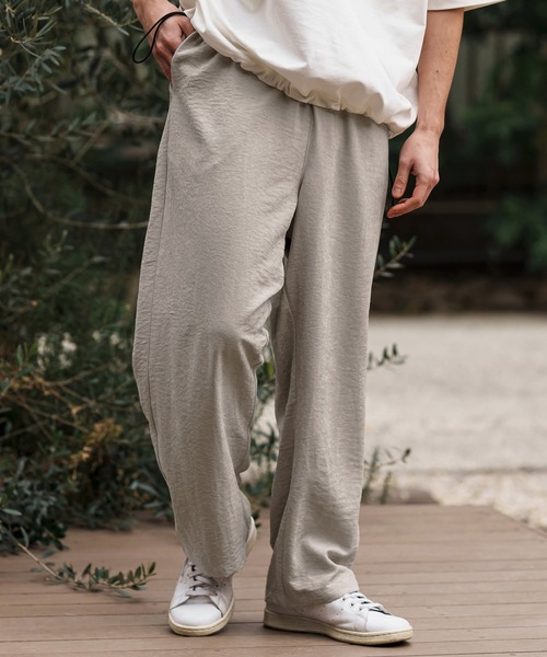 CAMBIO(カンビオ)の「mp13306-Peach Skin Wide Straight Pants ワイドストレートパンツ(その他パンツ・メンズ・ブラック/ベージュ/グレー・S/M/L)」の10枚目の写真
