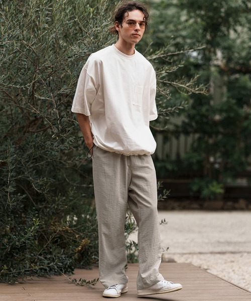 CAMBIO(カンビオ)の「mp13306-Peach Skin Wide Straight Pants ワイドストレートパンツ(その他パンツ・メンズ・ブラック/ベージュ/グレー・S/M/L)」の13枚目の写真