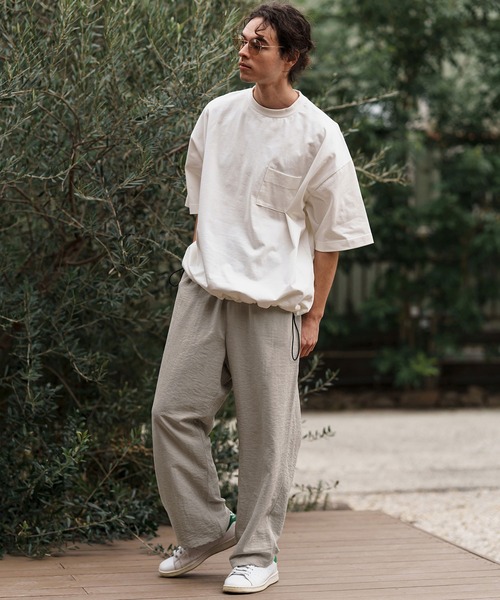 CAMBIO(カンビオ)の「mp13306-Peach Skin Wide Straight Pants ワイドストレートパンツ(その他パンツ・メンズ・ブラック/ベージュ/グレー・S/M/L)」の14枚目の写真