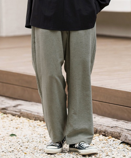 CAMBIO(カンビオ)の「mp13306-Peach Skin Wide Straight Pants ワイドストレートパンツ(その他パンツ・メンズ・ブラック/ベージュ/グレー・S/M/L)」の16枚目の写真