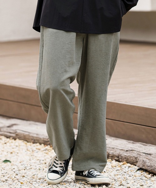 CAMBIO(カンビオ)の「mp13306-Peach Skin Wide Straight Pants ワイドストレートパンツ(その他パンツ・メンズ・ブラック/ベージュ/グレー・S/M/L)」の17枚目の写真
