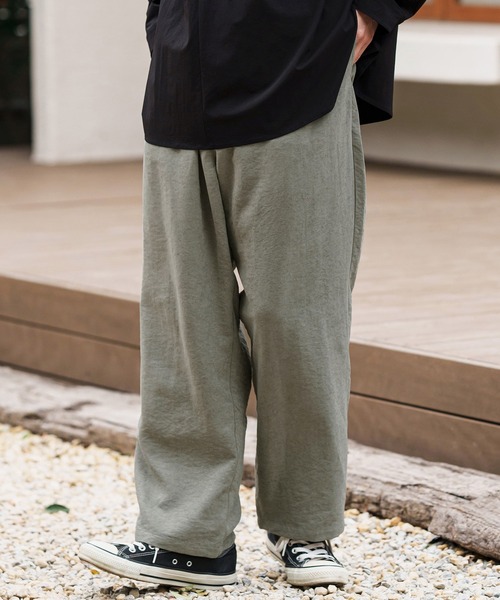CAMBIO(カンビオ)の「mp13306-Peach Skin Wide Straight Pants ワイドストレートパンツ(その他パンツ・メンズ・ブラック/ベージュ/グレー・S/M/L)」の18枚目の写真
