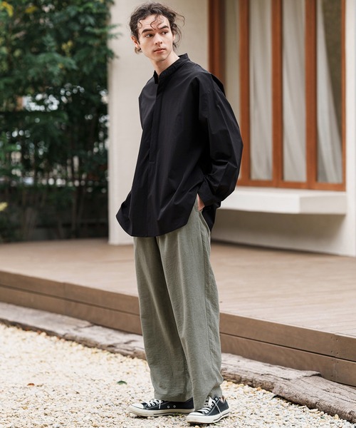 CAMBIO(カンビオ)の「mp13306-Peach Skin Wide Straight Pants ワイドストレートパンツ(その他パンツ・メンズ・ブラック/ベージュ/グレー・S/M/L)」の20枚目の写真