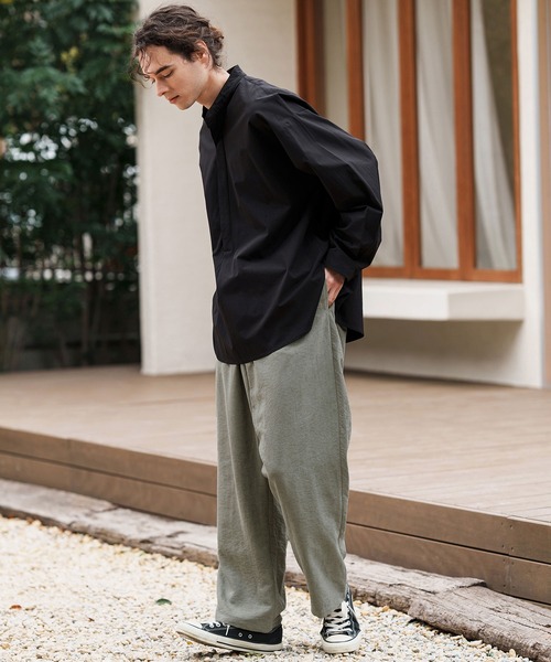 CAMBIO(カンビオ)の「mp13306-Peach Skin Wide Straight Pants ワイドストレートパンツ(その他パンツ・メンズ・ブラック/ベージュ/グレー・S/M/L)」の21枚目の写真