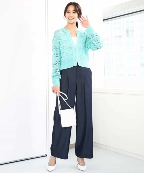 MK MICHEL KLEIN(エムケーミッシェルクラン)の「デニムライクワイドパンツ/洗える(デニムパンツ・レディース・ネイビー・38/36)」の7枚目の写真