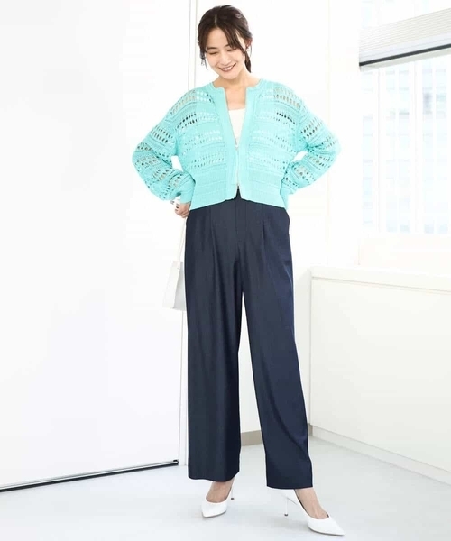 MK MICHEL KLEIN(エムケーミッシェルクラン)の「デニムライクワイドパンツ/洗える(デニムパンツ・レディース・ネイビー・38/36)」の8枚目の写真