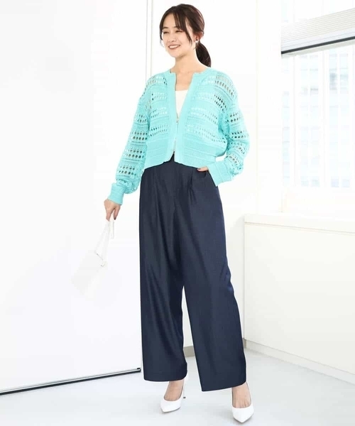 MK MICHEL KLEIN(エムケーミッシェルクラン)の「デニムライクワイドパンツ/洗える(デニムパンツ・レディース・ネイビー・38/36)」の9枚目の写真