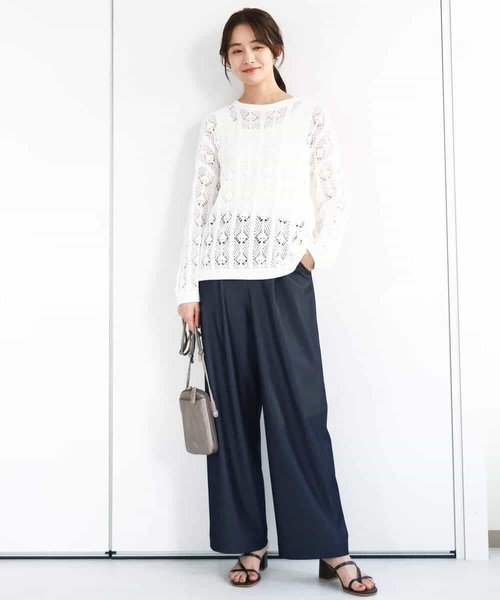 MK MICHEL KLEIN(エムケーミッシェルクラン)の「デニムライクワイドパンツ/洗える(デニムパンツ・レディース・ネイビー・38/36)」の13枚目の写真