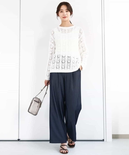 MK MICHEL KLEIN(エムケーミッシェルクラン)の「デニムライクワイドパンツ/洗える(デニムパンツ・レディース・ネイビー・38/36)」の15枚目の写真