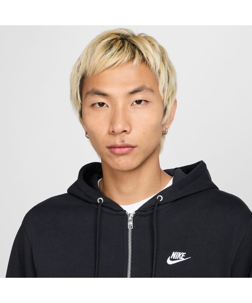 NIKE(ナイキ)の「ナイキ NIKE ナイキ クラブ FT L/S フルジップ フーディ(パーカー・メンズ・グレー/ブラック・S/M/L/LL/3L)」の4枚目の写真