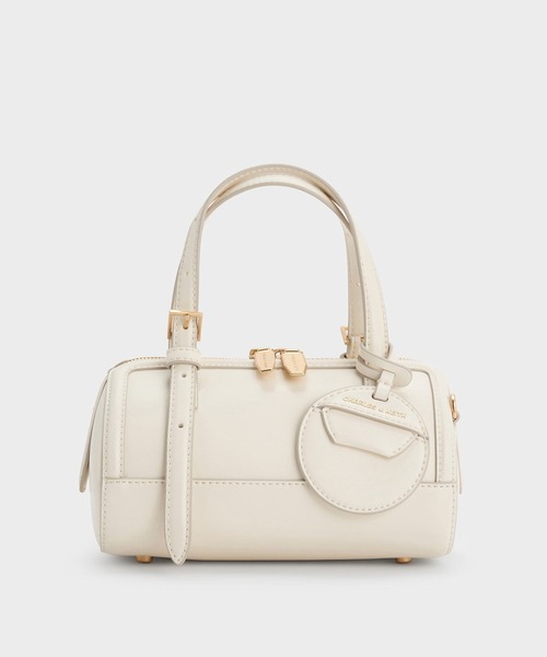 CHARLES & KEITH（チャールズ & キース）の「Enola エノラ ボウリングバッグ（トートバッグ・レディース・クリーム/スミクロ/レンガ・S）」の21枚目の写真