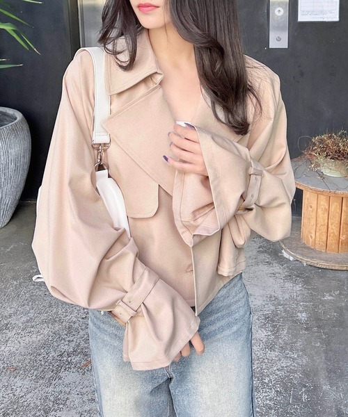 INGNI（イング）の「【WEB限定】ショート丈トレンチコート（トレンチコート・レディース・ベージュ/ライトベージュ・M）」の10枚目の写真